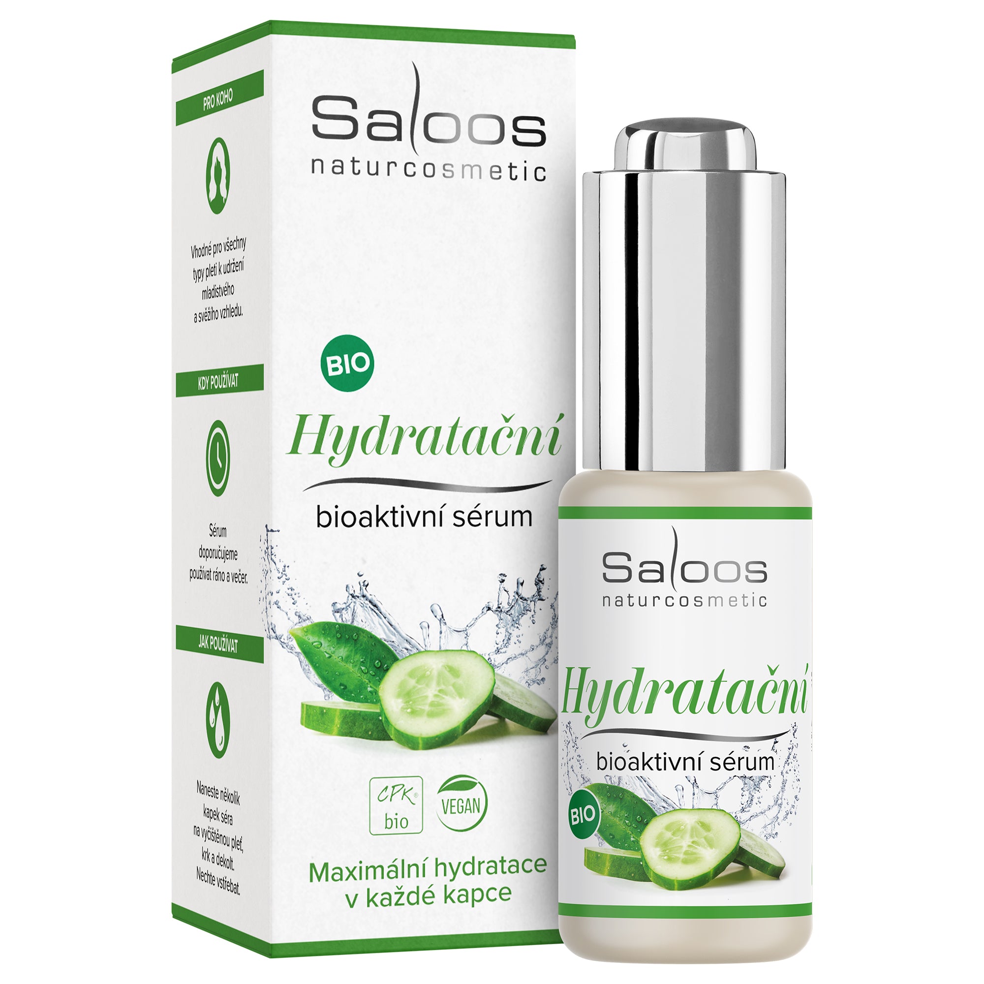 Saloos Hydratační bioaktivní sérum BIO - 20 ml - s okurkou a aloe vera