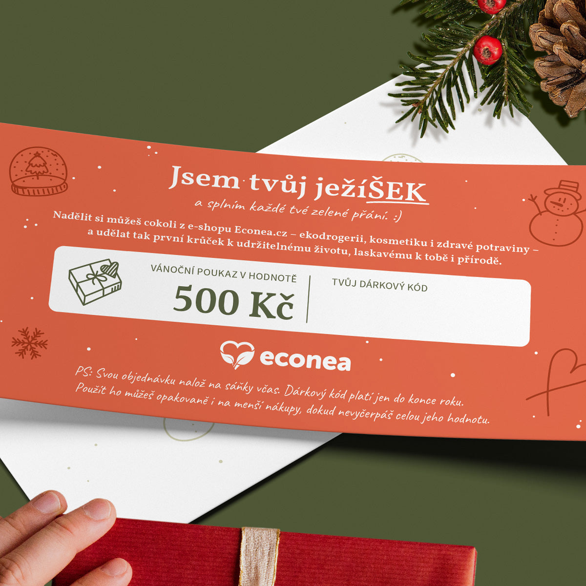 JežíŠEK - Fyzický dárkový poukaz k Vánocům - 250 Kč - ideální dárek pro váhající ježíšky - Obrázek 2