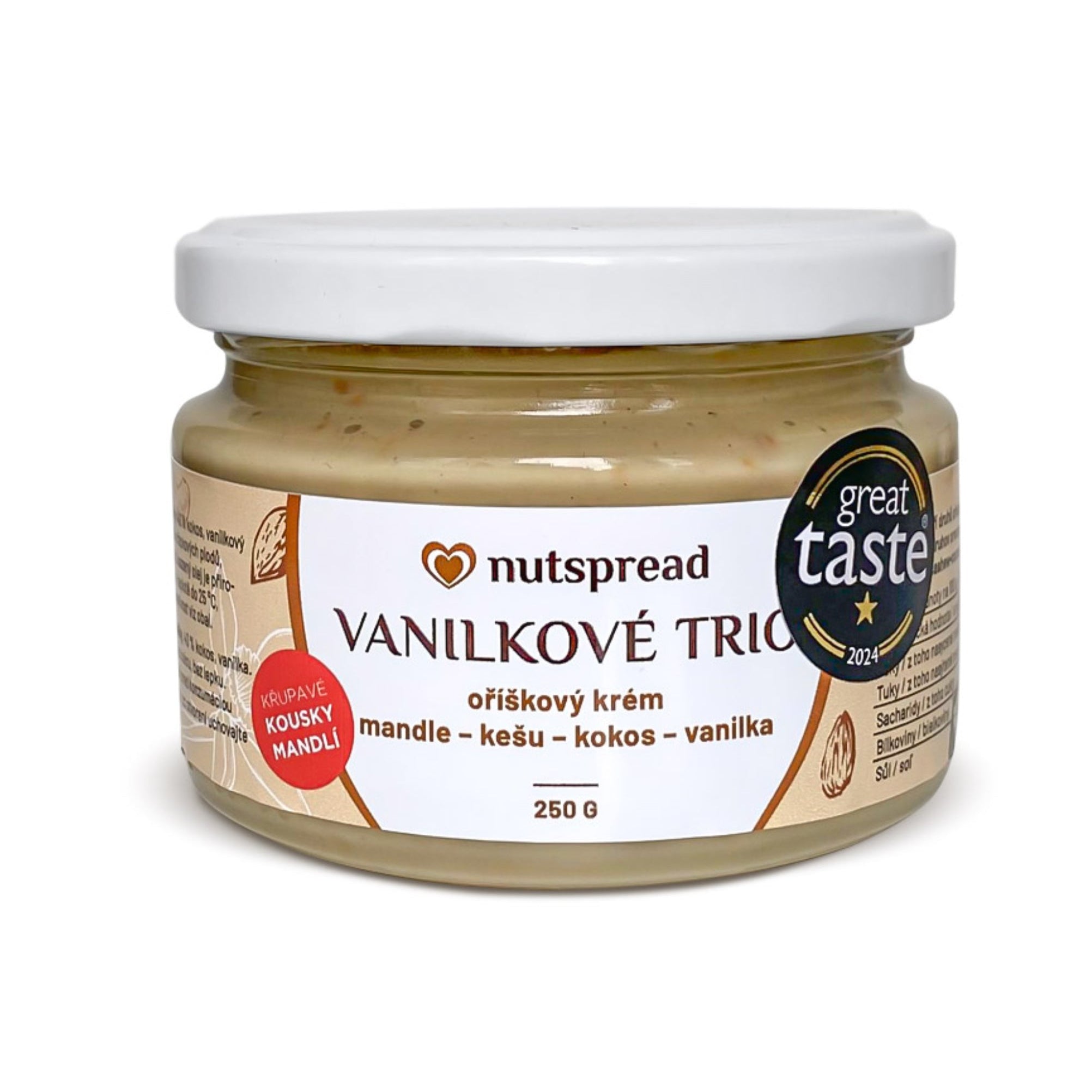 Nutspread Krém ořechový Vanilkové Trio (250 g) - oříškové rafaelo ve skleničce
