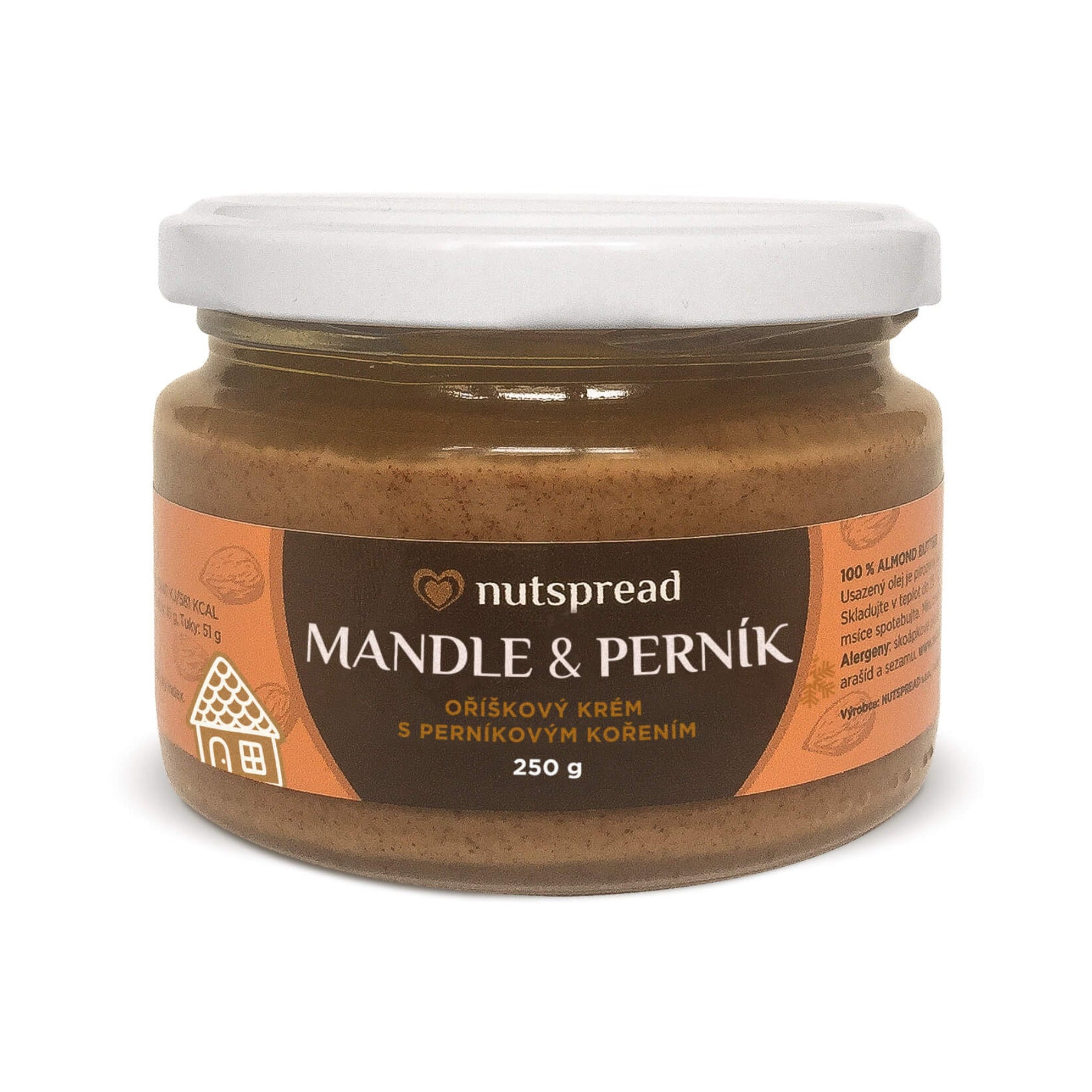 Nutspread Krém ořechový Mandle a perník (250 g) - mandlové perníčky ve skleničce