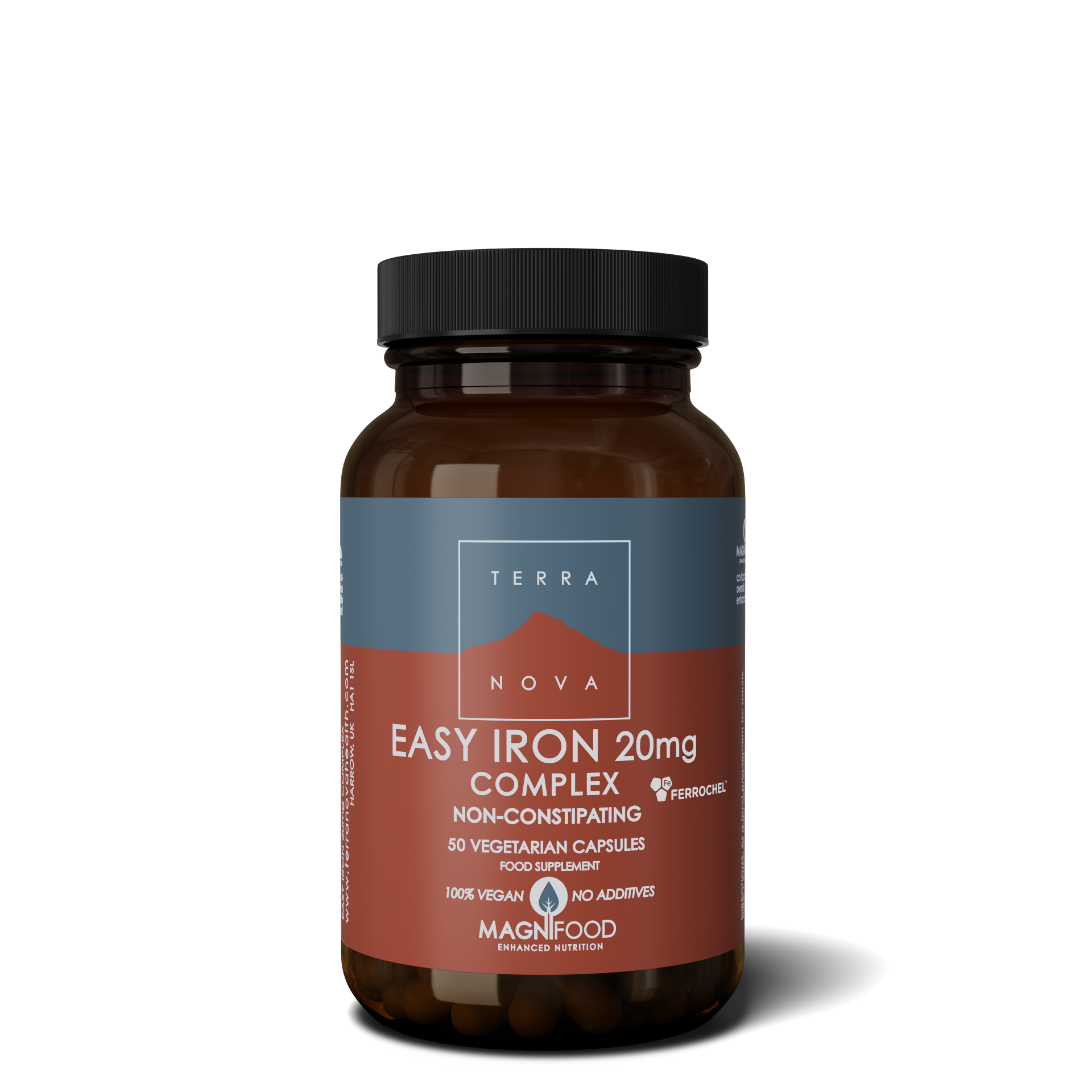 Terranova Health Easy Iron 20 mg Complex (50 kapslí) - dobře se vstřebává
