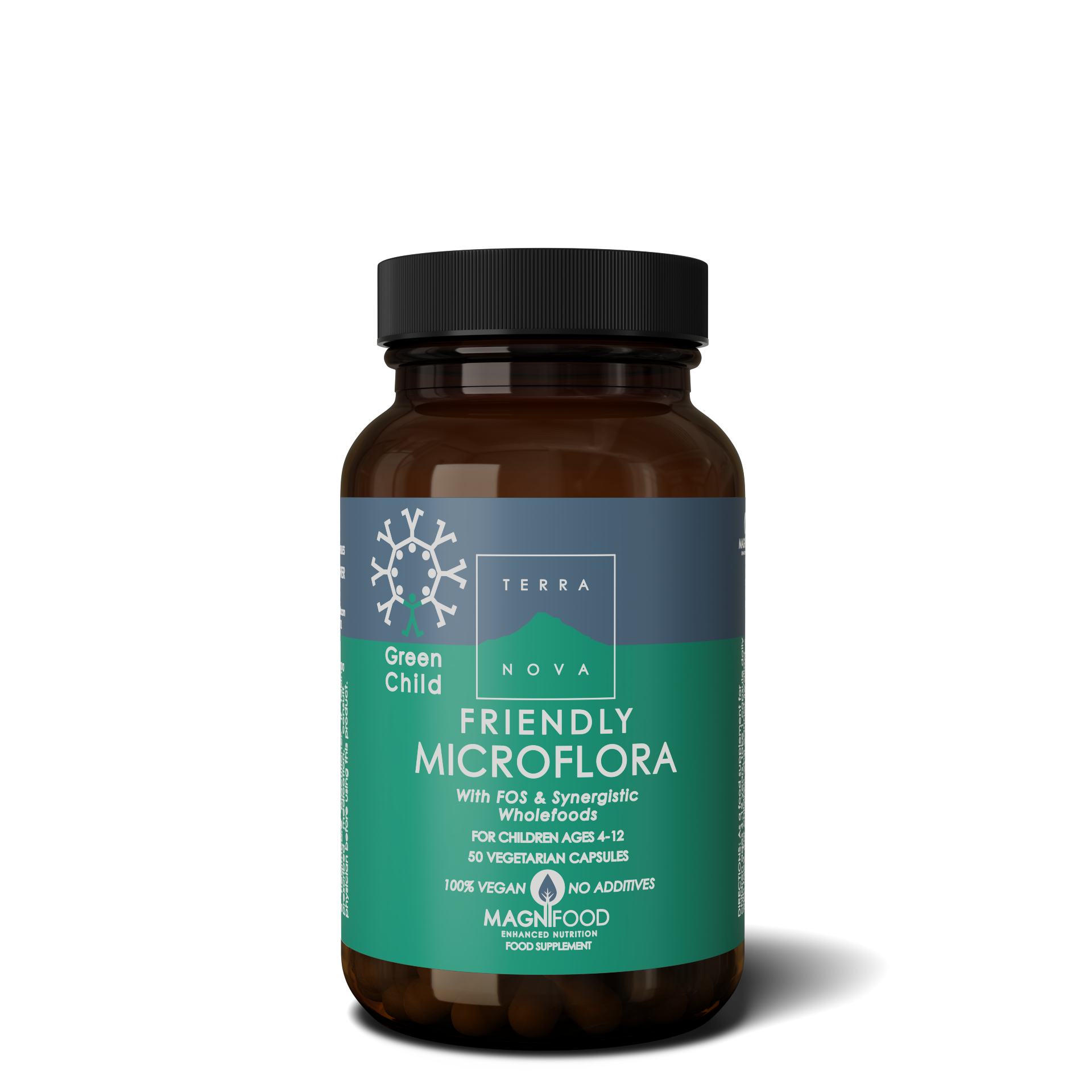 Terranova Health Green Child Friendly Microflora (50 kapslí) - vhodný pro děti od 4 do 12 let