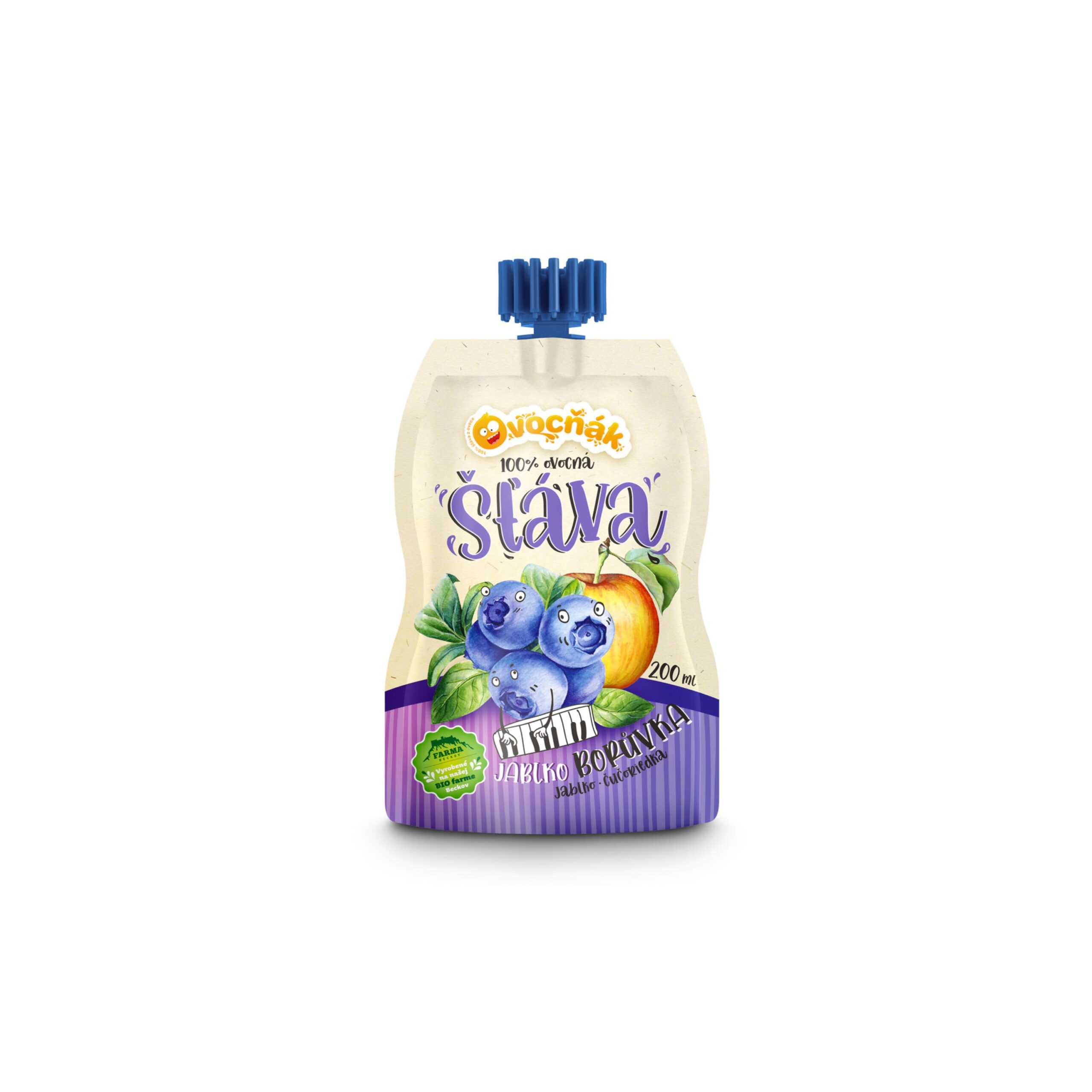 Mošt ovocný jablko-borůvka 200 ml OVOCŇÁK