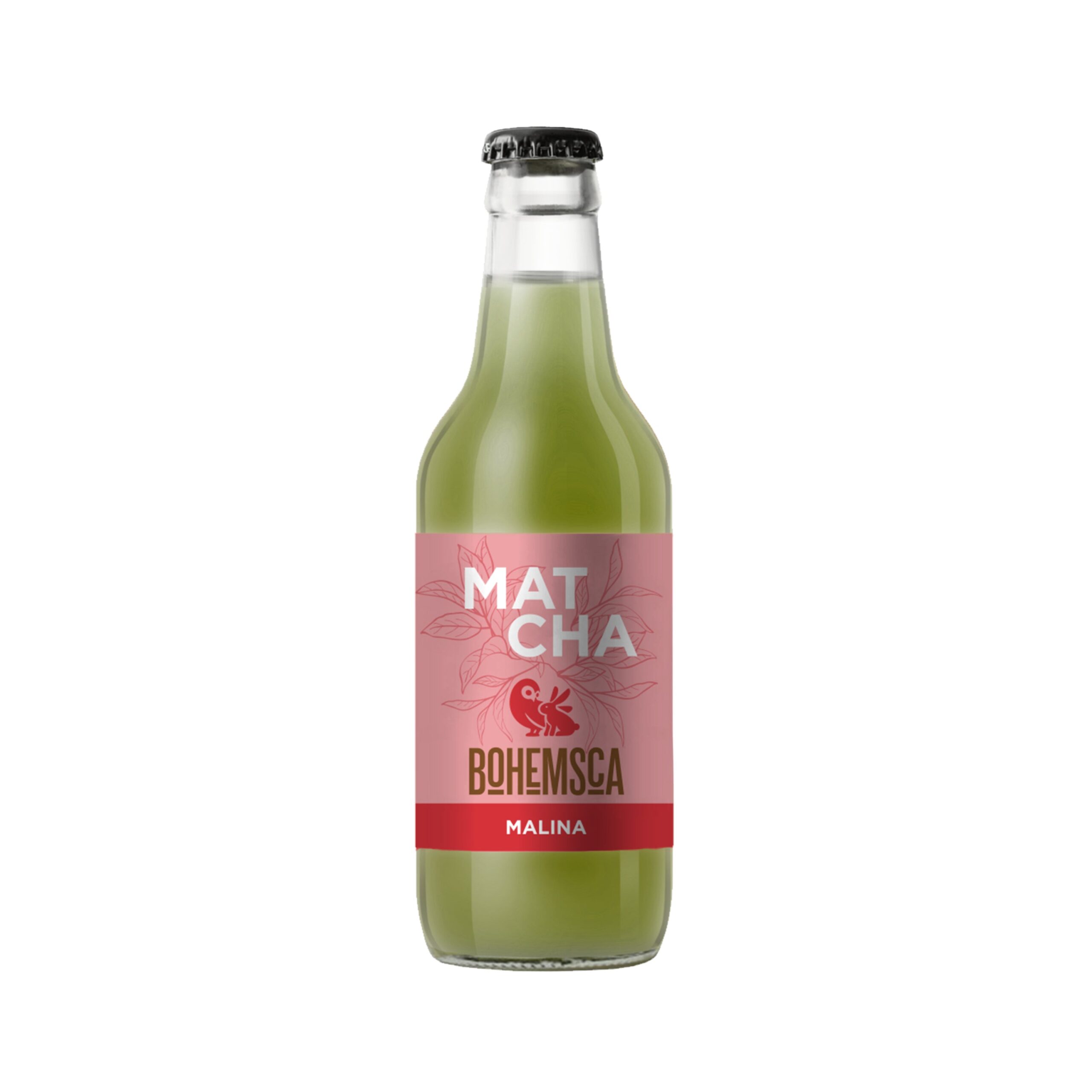 Bohemsca Matcha nápoj Malina (330 ml) - svěží malinový nakopávač