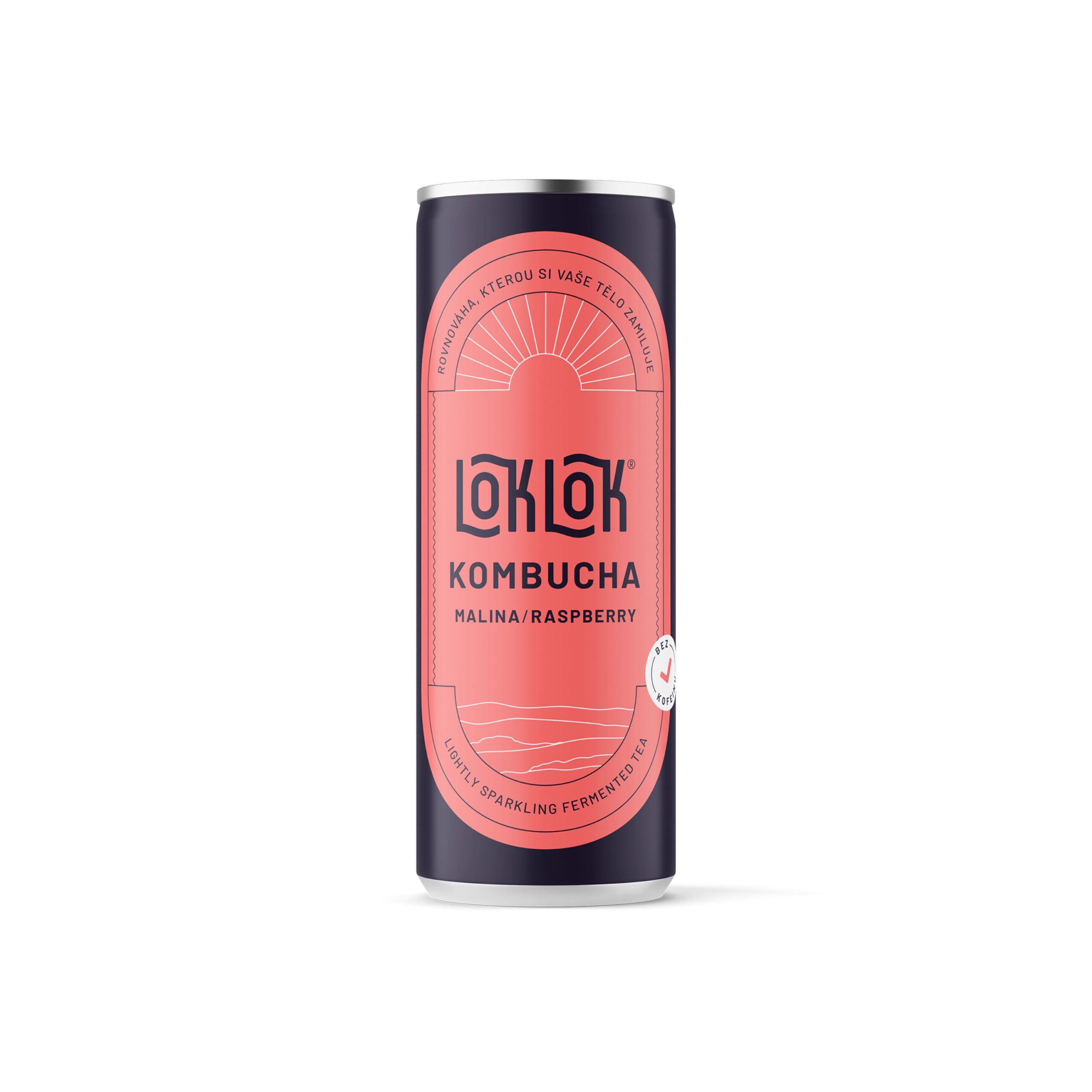 Loklok Kombucha malina plech (330 ml) - bez alkoholu a čajového kofeinu