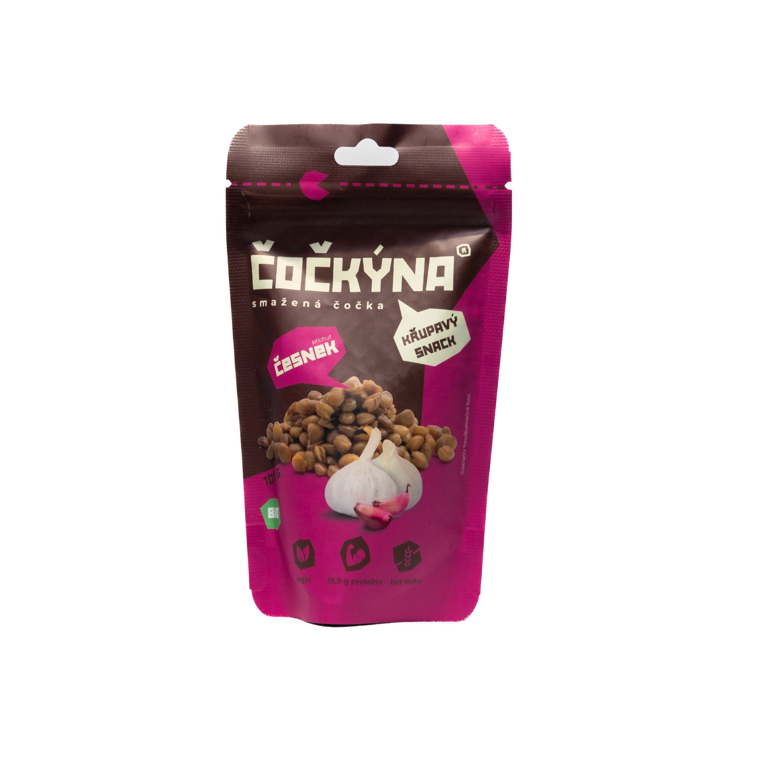 Čočkýna Čočka smažená - česnek BIO (100 g) - křupavá svačinka i dochucovadlo