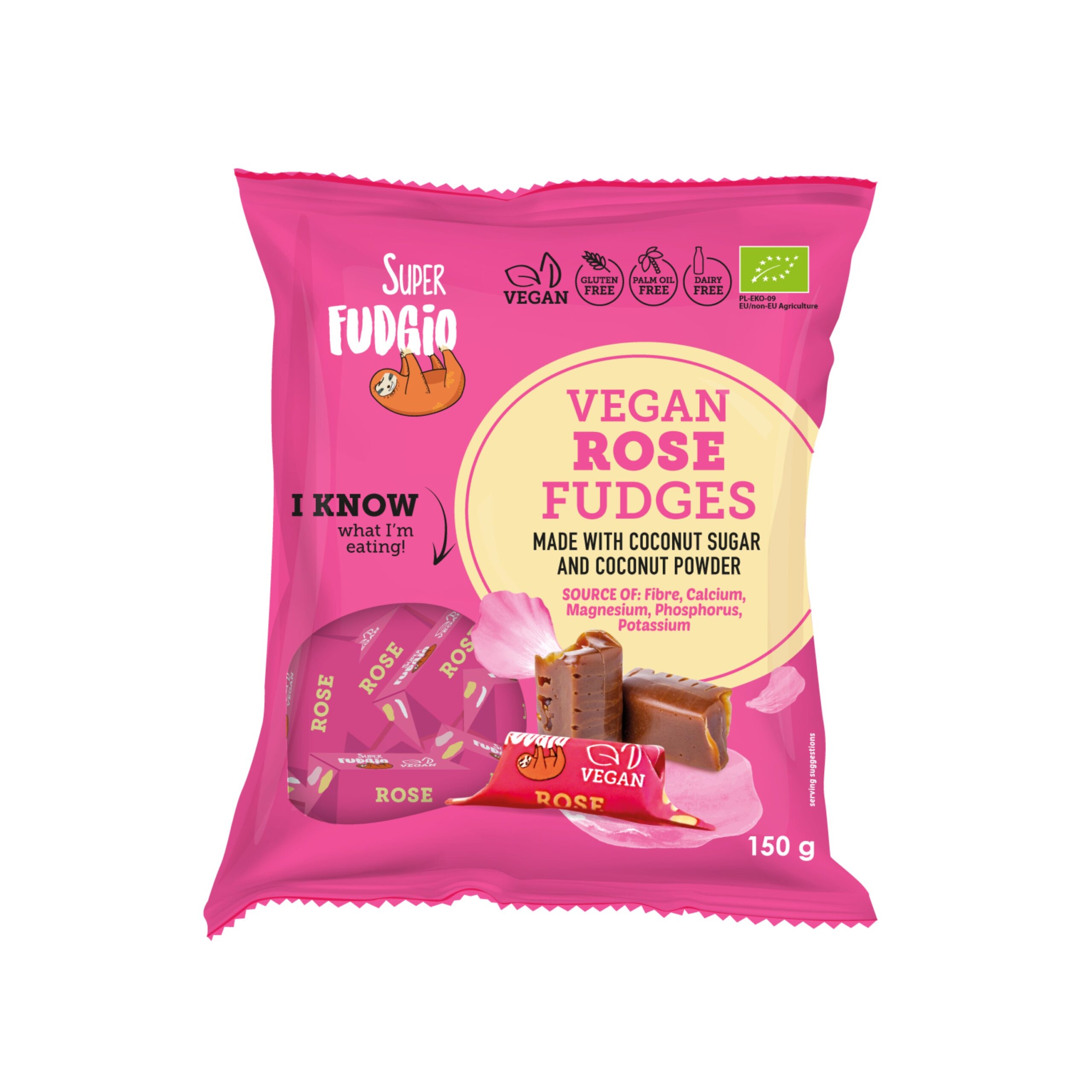 Superfudgio Karamely růže vegan BIO (150 g) - veganské bio křupavé karamelky
