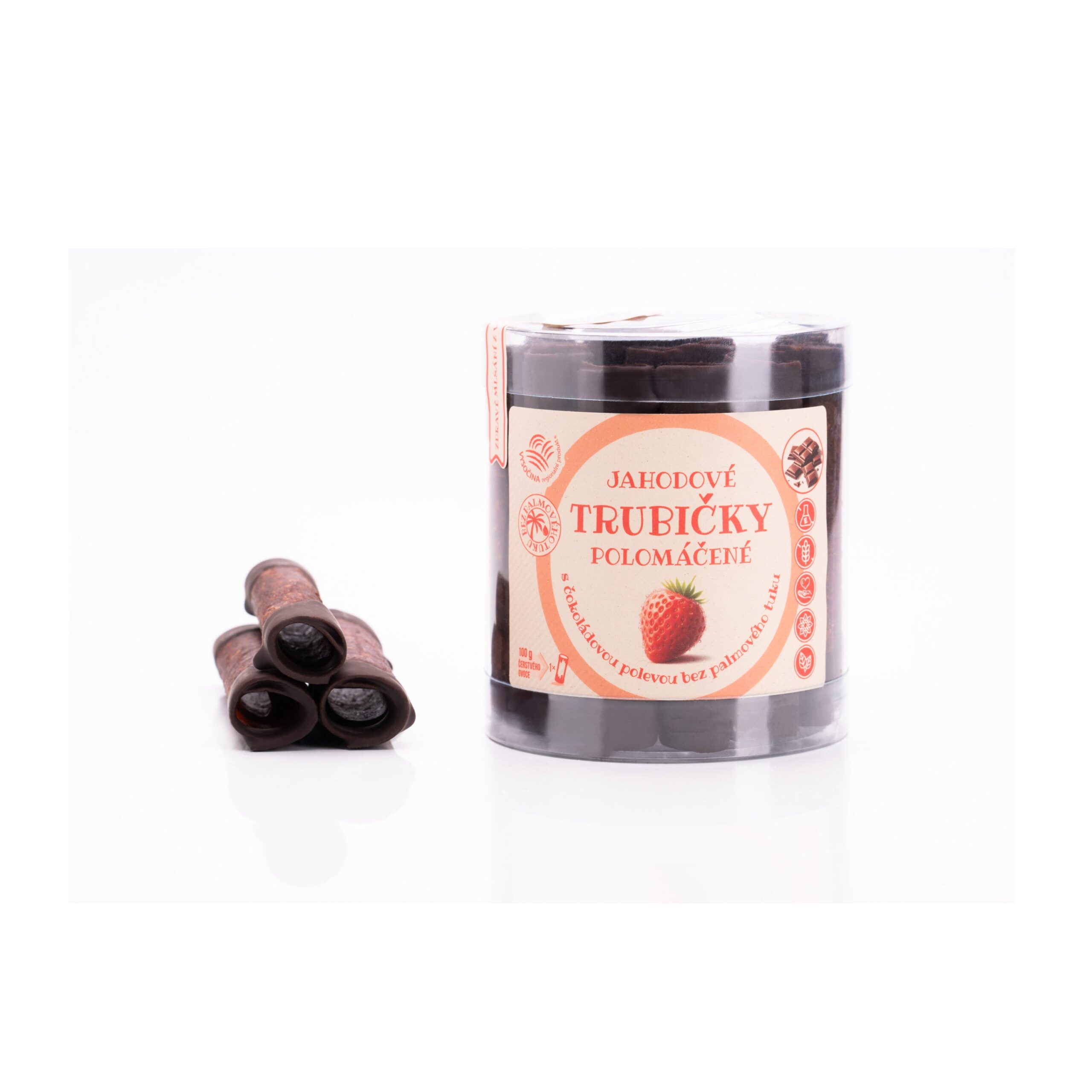 Bioprodukt JT Trubičky ovocné polomáčené jahoda (220 g)