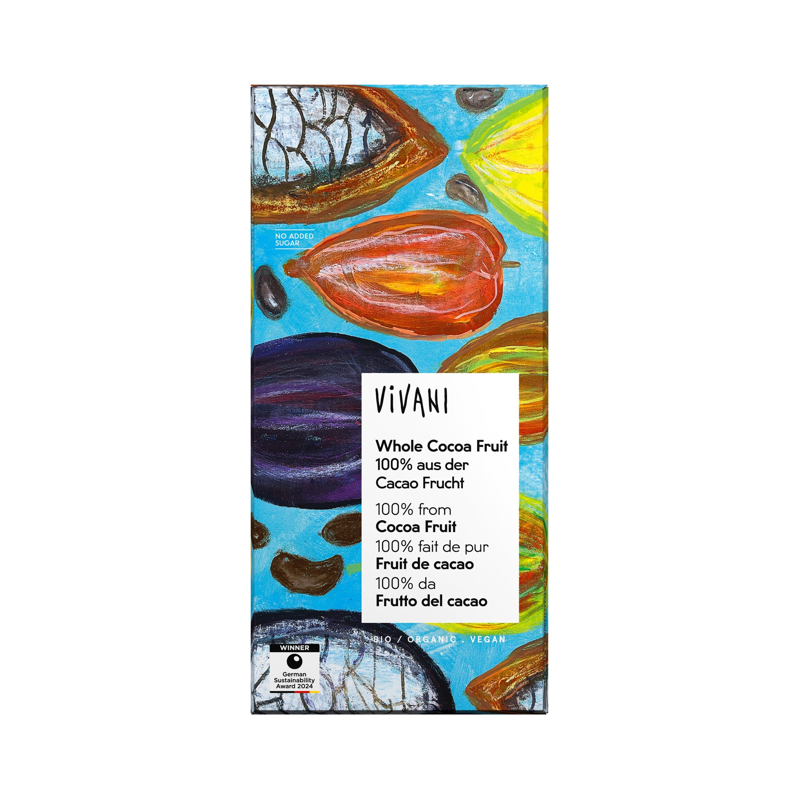 Vivani Čokoláda hořká Whole Cocoa Fruit 100 % BIO (80 g) - slazená kakaovou dužinou