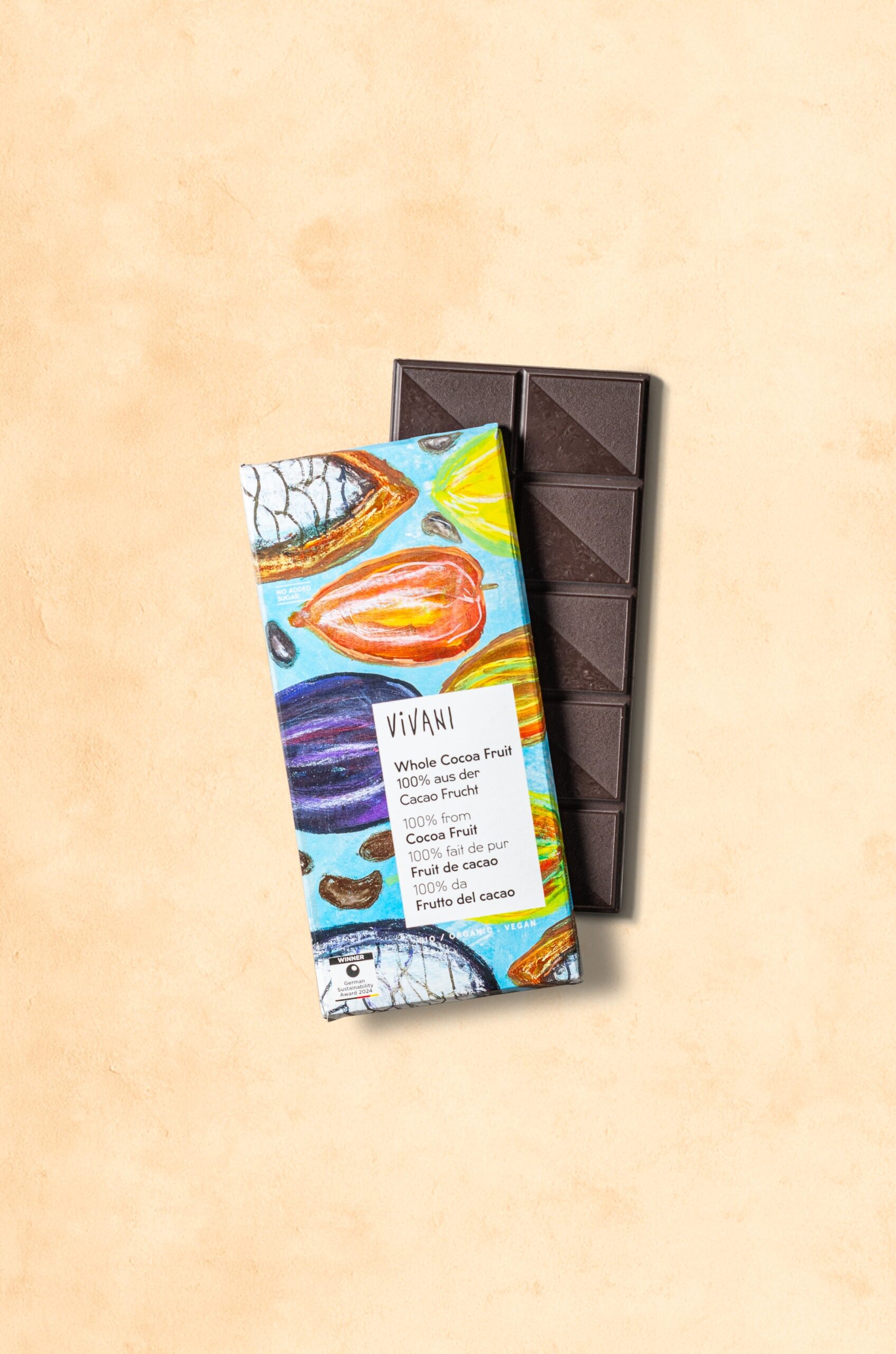 Vivani Čokoláda hořká Whole Cocoa Fruit 100 % BIO (80 g) - slazená kakaovou dužinou - Obrázek 2