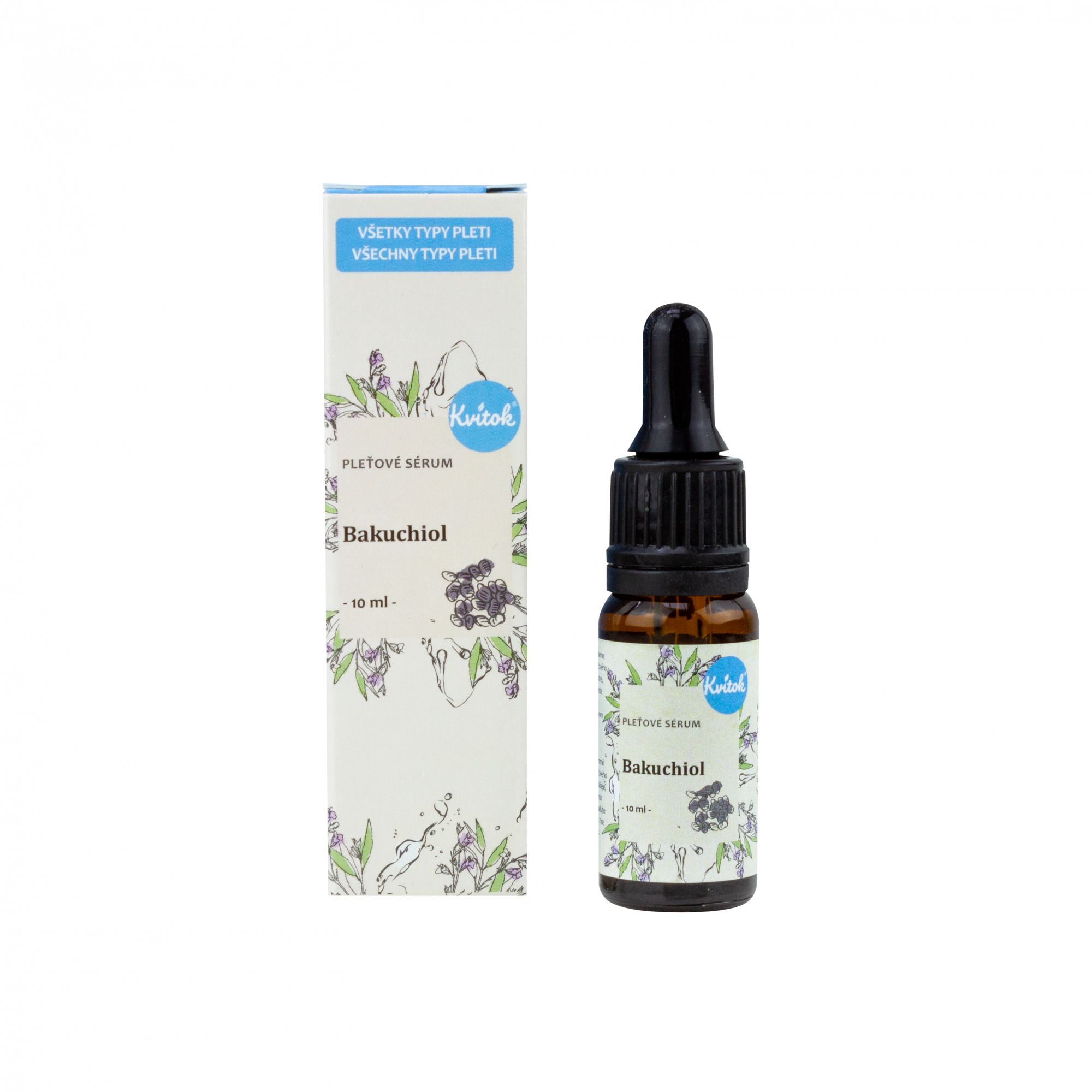 Kvitok Pleťové sérum - Bakuchiol - vzorek (2 ml) - redukuje jemné vrásky - Obrázek 2