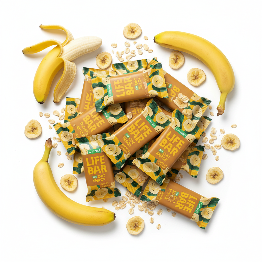 Lifefood Zvýhodněná sada 13 + 2 tyčinky zdarma - Lifebar Oat Snack Banana Dream BIO (15 x 40 g) - nutričně vyvážené svačinky